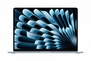 Apple MacBook Air 15.3 cala: M5 10/10, 16GB, 512GB SSD, bez zasilacza - Błękitny