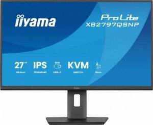 IIYAMA Monitor  27 cali XB2797QSNP-B1 IPS,QHD,USB-c Dock 96W,HDMI, 350cd,1ms, DP, DisplayPort x1 (Daisy Chain MST max. 2560 x144