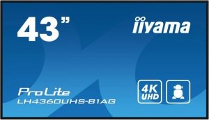 IIYAMA Monitor wielkoformatowy 43 cale LH4360UHS-B1AG matowy 24h/7 500(cd/m2) VA 3840 x 2160 UHD(4K) Android.11 Wifi CMS(iiSigna