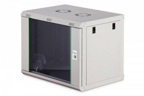 Digitus Szafa sieciowa wisząca Dynamic 19" 9U rack 474x600x450mm, drzwi szyba, szara, niezłożona, 60kg
