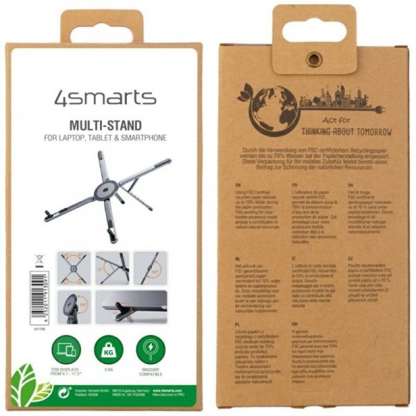 4smarts Podstawka laptop/tablet /smartfone kompatybilna z MagSafe Szara