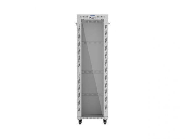 Lanberg Szafa instalacyjna rack stojąca 19" 42U 600x600 szara drzwi     przeszklone  LCD (Flat pack)