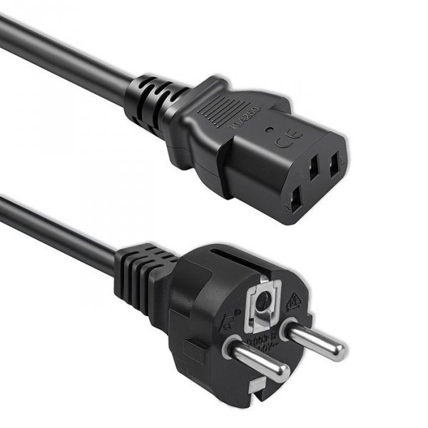 Qoltec Kabel zasilający SCHUKO CEE 7/7 (E/F) | IEC C13 | 3x0.75mm2 | Czysta miedź Cu | 1.5m