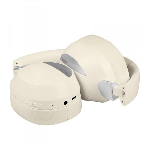 LogiLink Słuchawki z mikrofonem, BT6.0, ANC, kremowe