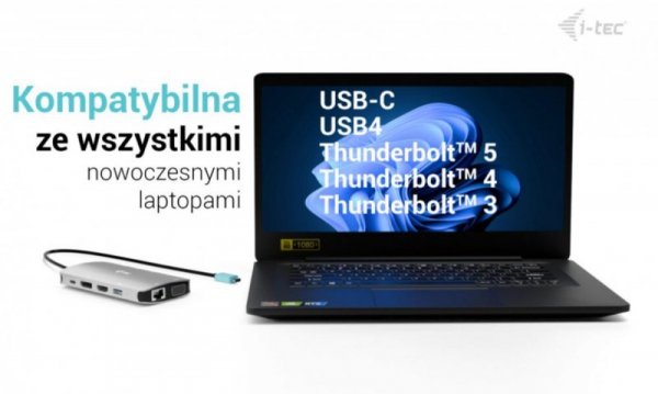 i-tec Stacja dokująca USB-C Meatl Nano 3x Display DP HDMI Power Delivery 100 W