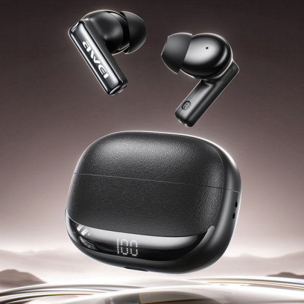 AWEI Słuchawki bezprzewodowe Bluetooth 6.0 TWS ANC TA19 czarne