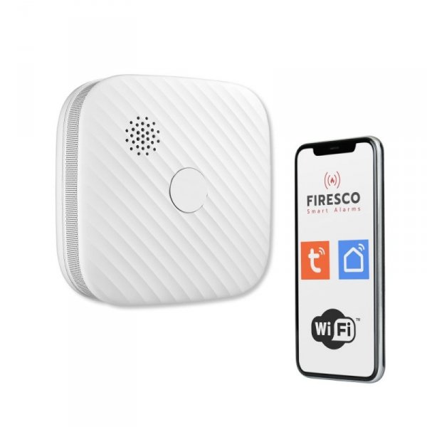 Firesco Czujka dymu Tuya/Wifi ZR153SW-CB, czujka dymu z funkcja komunikacji, domowa, autonomiczna, Wi-Fi