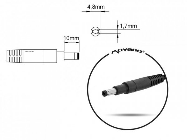 Mitsu Ładowarka/zasilacz 19.5V 3.33A (4.8x1.7) - HP 65W
