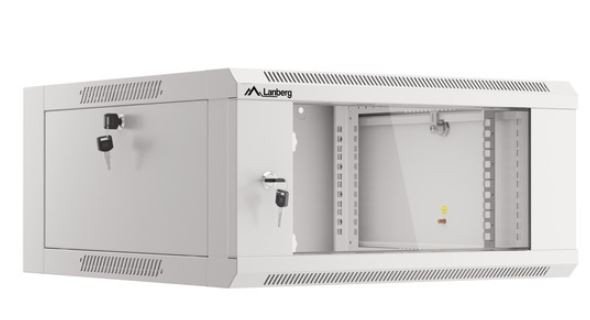Lanberg Szafa instalacyjna RACK wisząca 19 cali 4U 600 szara WFFA-5604-10S