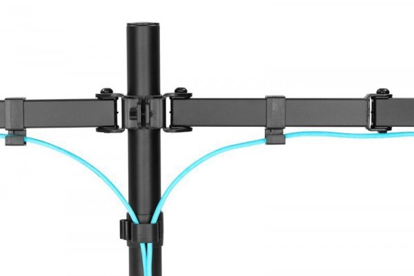 Digitus Uchwyt biurkowy podwójny z zaciskiem 2xLCD max. 32&quot; max. Obciążenie 2x 8kg uchylno-obrotowy czarny