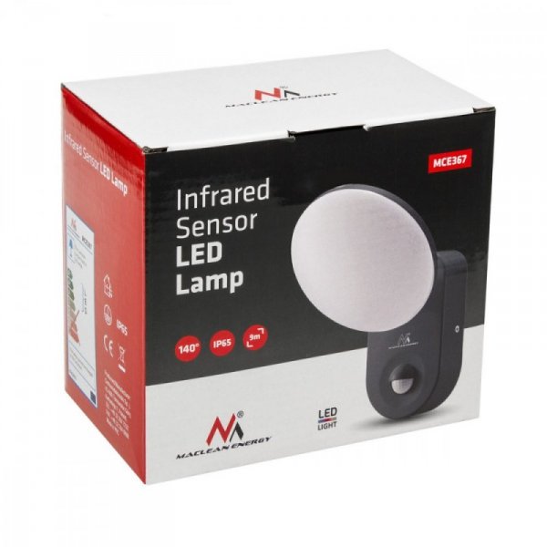Maclean Lampa ścienna LED z czujnikiem PIR MCE367