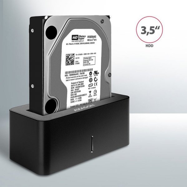 AXAGON ADSA-SN Stacja dokująca, USB 3.2 Gen 1 - 1x SATA 6G 2.5&quot;/3.5&quot; SSD/HDD