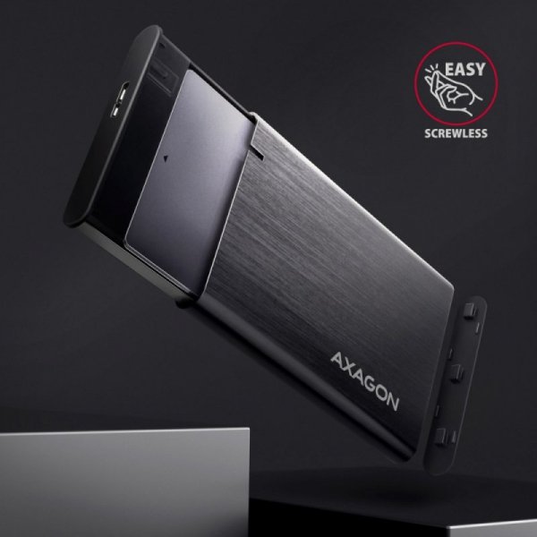 AXAGON EE25-A6M Bezśrubowa aluminiowa obudowa zewnętrzna USB 3.2 Gen 1 - SATA 6G dla 2.5&quot; SSD/HDD