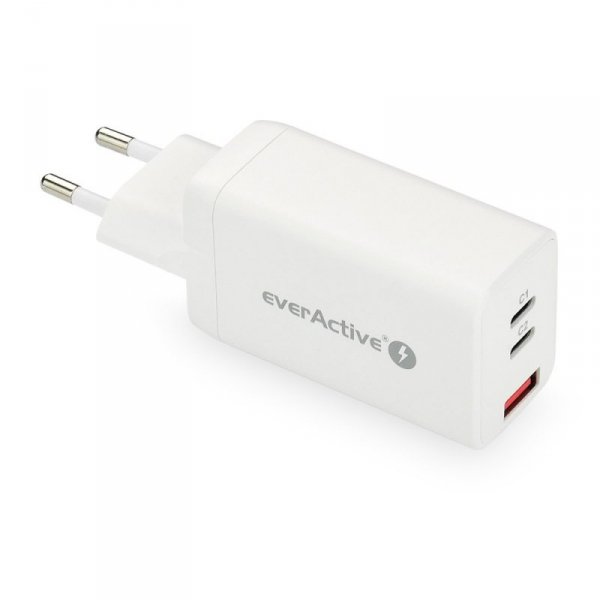 everActive Ładowarka USB/USB-C QC4+ 65W technologia GaN Biała