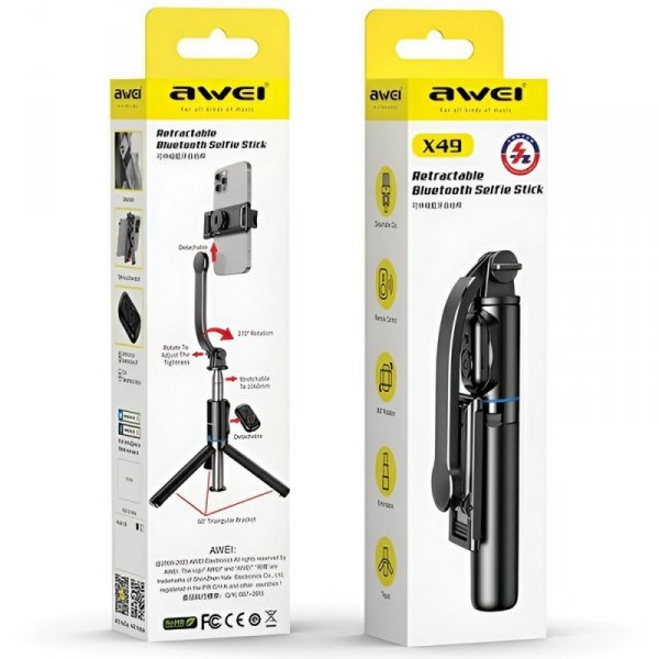 AWEI Uchwyt selfie stick tripod X49 Bluetooth