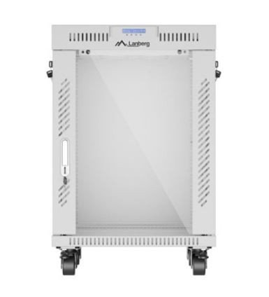 Lanberg Szafa stojąca rack 19 cali 15U 600X600 szara LCD flack pack