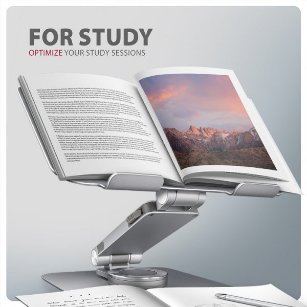 AXAGON Podstawa do laptopów aluminiowa STND-LR 10-17.3 cala regulowane kąty nachylenia, obrót o 360 stopni, Szara