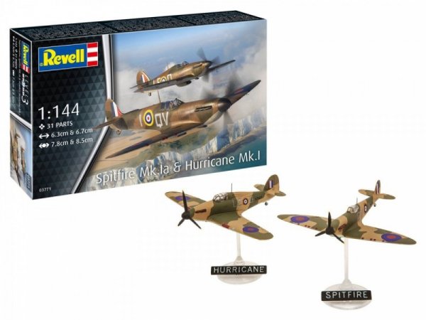Revell Model plastikowy Samolot Supermarine Spitfire MkIa&H.Huriccane 1/144