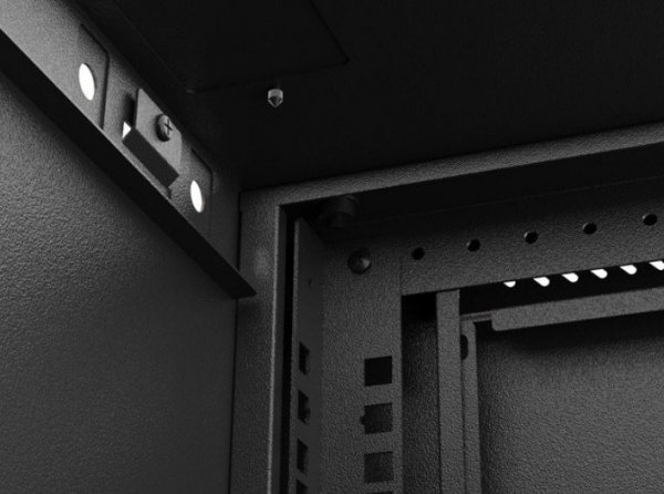 Lanberg Szafa instalacyjna rack wisząca 19&quot; 6U 540x350 czarna drzwi  przeszklone ( flat pack)
