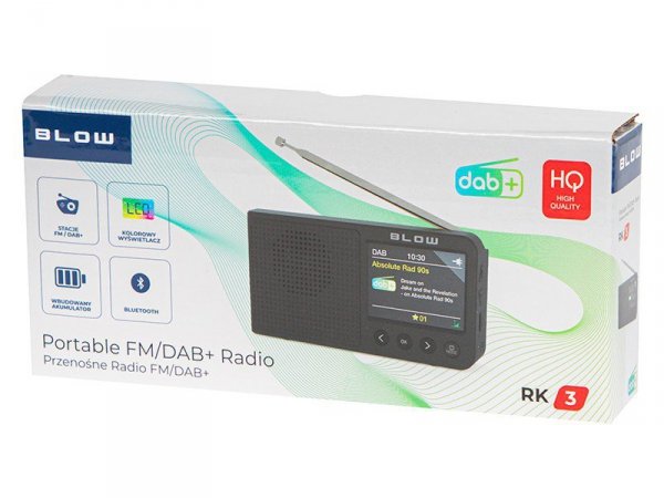 BLOW Radio przenośne RK3 FM/DAB+ kuchenne, czarne