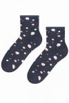 Steven 123 055 puntíky melanžově tmavě modré Dámské ponožky