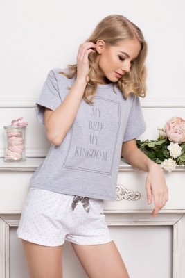 Aruelle Kingdom Short Dots &amp; Grey Dámské pyžamo