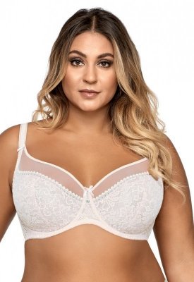 Ava 1396 Crystal bílá Podprsenka měkká plus size