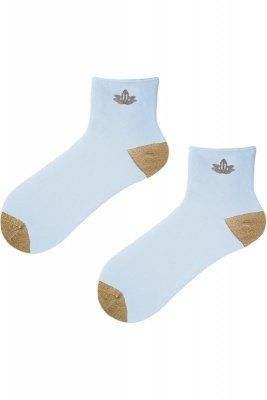 Noviti SB 028 W 01 zlatá lilie bílé Dámské ponožky