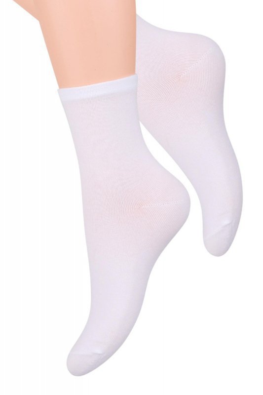 Steven 037 bílé Dámské ponožky