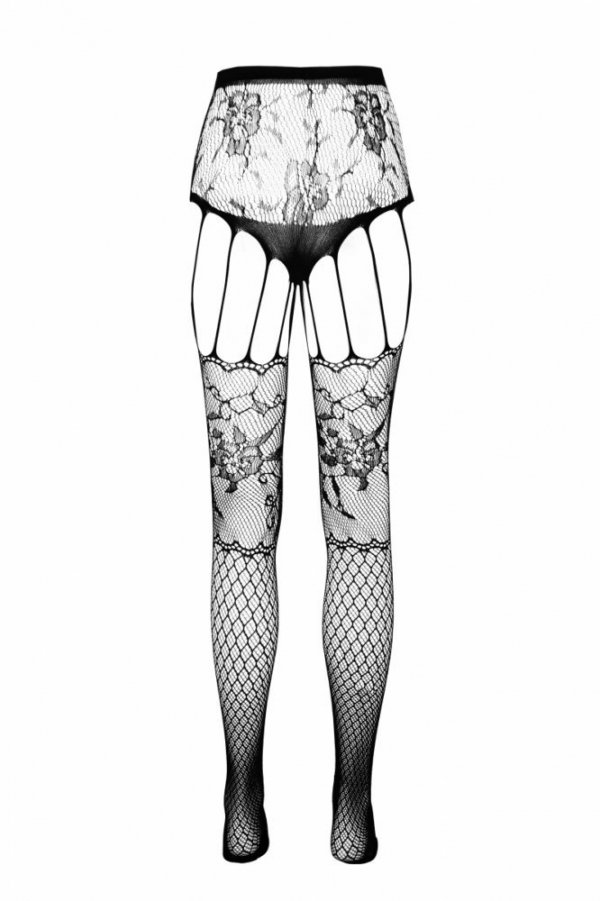 Passion Strip Panty Eco S004 černé Punčochové kalhoty