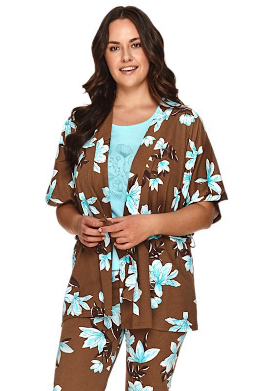 Taro 2715 hnědý Dámský župan plus size