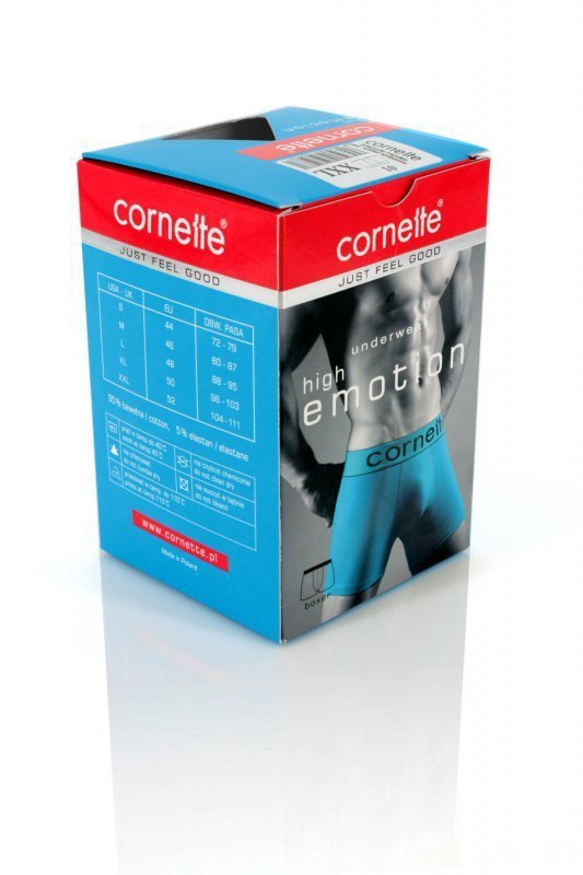 Cornette High emotion bílo-tyrkysové Pánské boxerky
