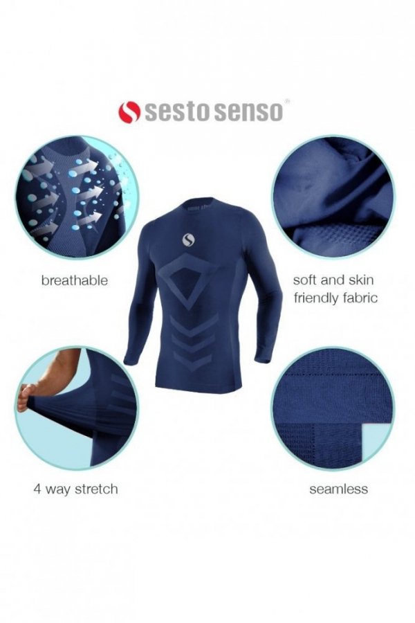 Sesto Senso Thermo Active CL38 tmavě modré Pánské termoaktivní tričko