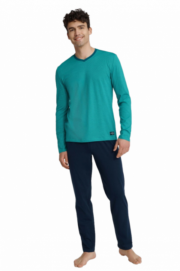 Henderson Udon 40944-66X tyrkysovo-tmavě modré Pánské pyžamo