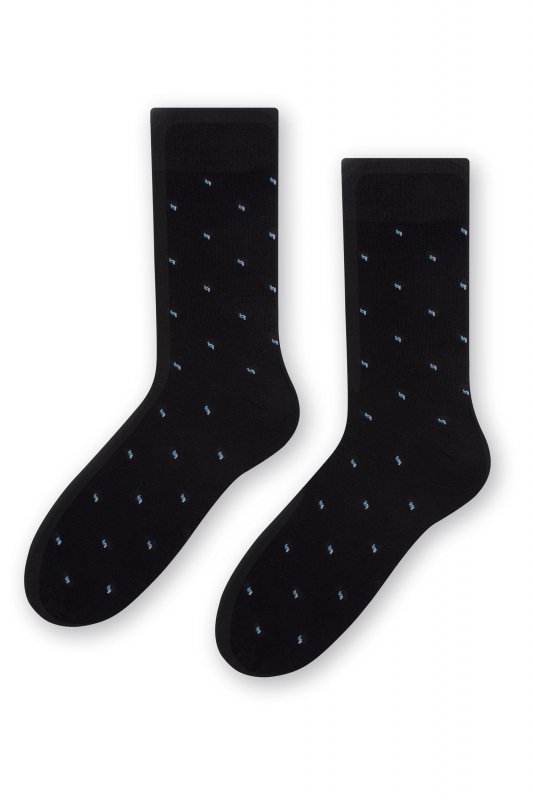 Steven 056 229 vzor černé Oblekové ponožky
