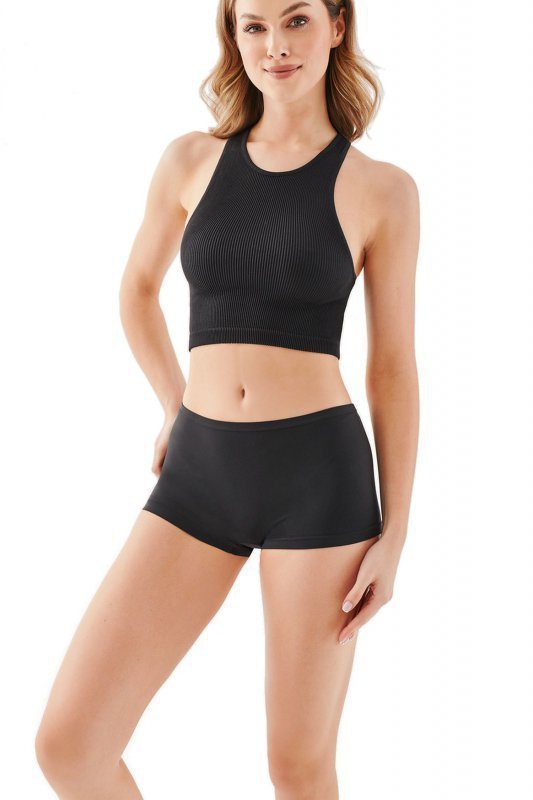 Gabriella Seamless halter rib 1203 czarny Sportovní top