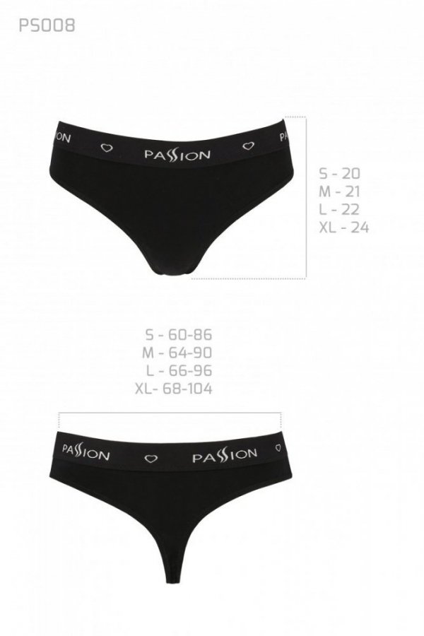 PS008 PANTIES black stringi bawełniane
