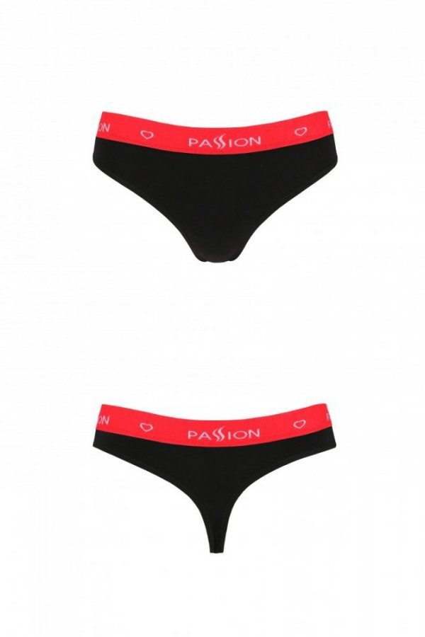 PS009 PANTIES black/red stringi bawełniane