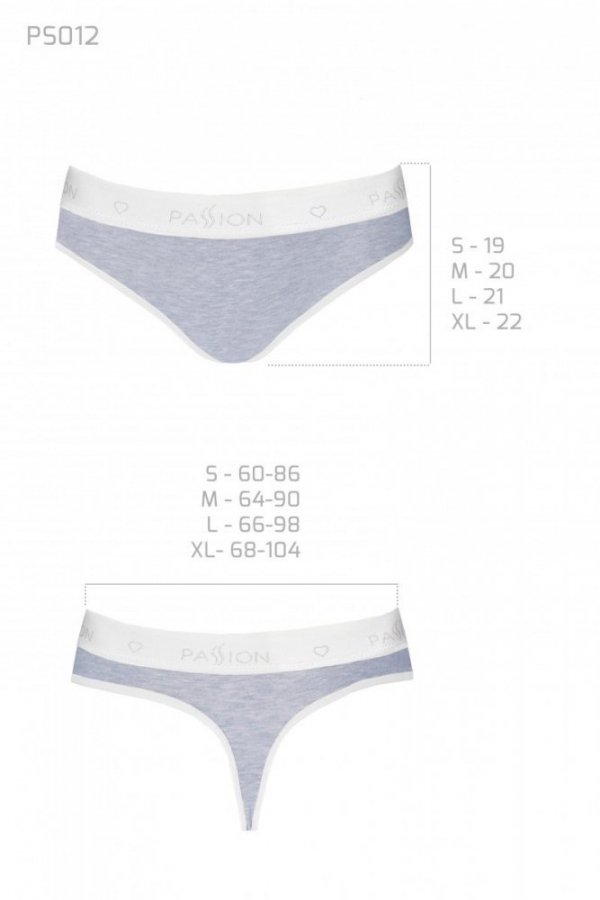 PS012 PANTIES grey stringi bawełniane