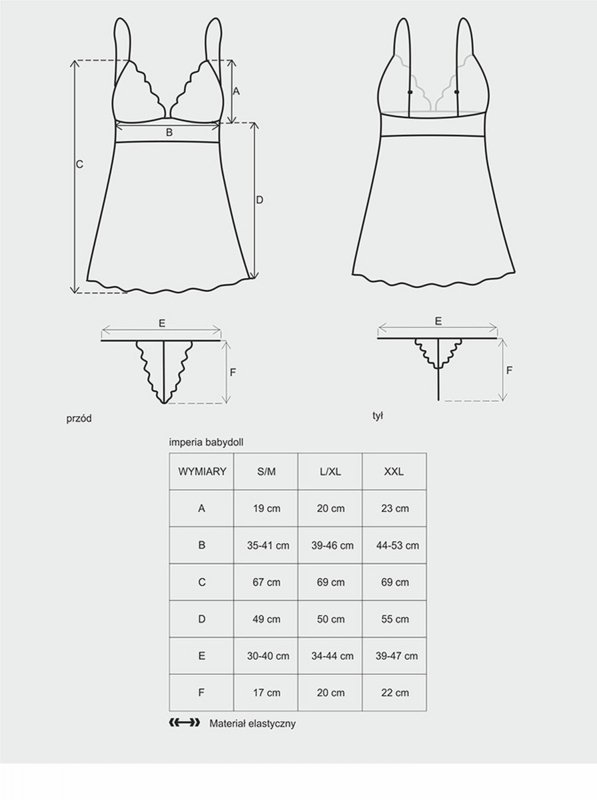 Bielizna-Imperia babydoll i stringi  S/M