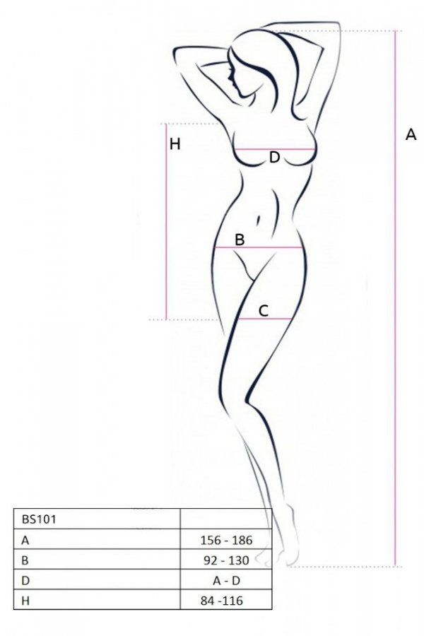 BS101 Bodystocking Biały