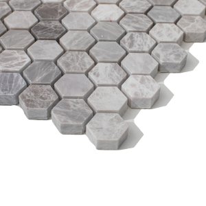 Mozaika Hexagon S z marmuru Tundra Grey 