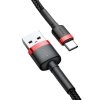 Wytrzymały elastyczny kabel przewód USB USB-C QC3.0 2A 2M czarno-czerwony