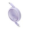 Kabel przewód zwijany Free2Pull USB-C - iPhone Lightning 20W 1m - fioletowy