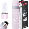 Termos turystyczny próżniowy do kawy herbaty z uchwytem STAL 500 ml - różowy
