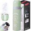 Termos turystyczny próżniowy do kawy herbaty z uchwytem STAL 500 ml - zielony