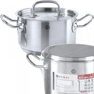 Garnek średni Kitchen Line z pokrywką 15 l śr. 320 x 190 mm - Hendi 836507