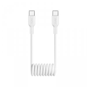 Kabel przewód spiralny USB-C 25W 1m - biały