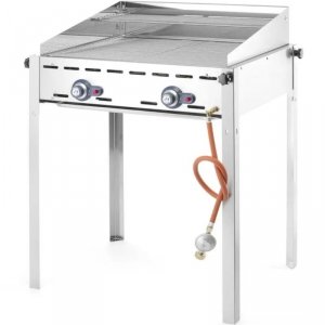 Grill gazowy Green Fire 2 palniki 11,6kW z osłoną i półką - Hendi 149508
