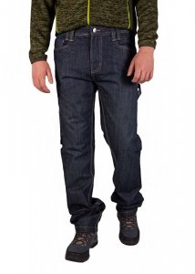 Spodnie robocze jeans męskie bawełniane z kontrastowymi przeszyciami-FIRI : Rozmiar - W30-L30